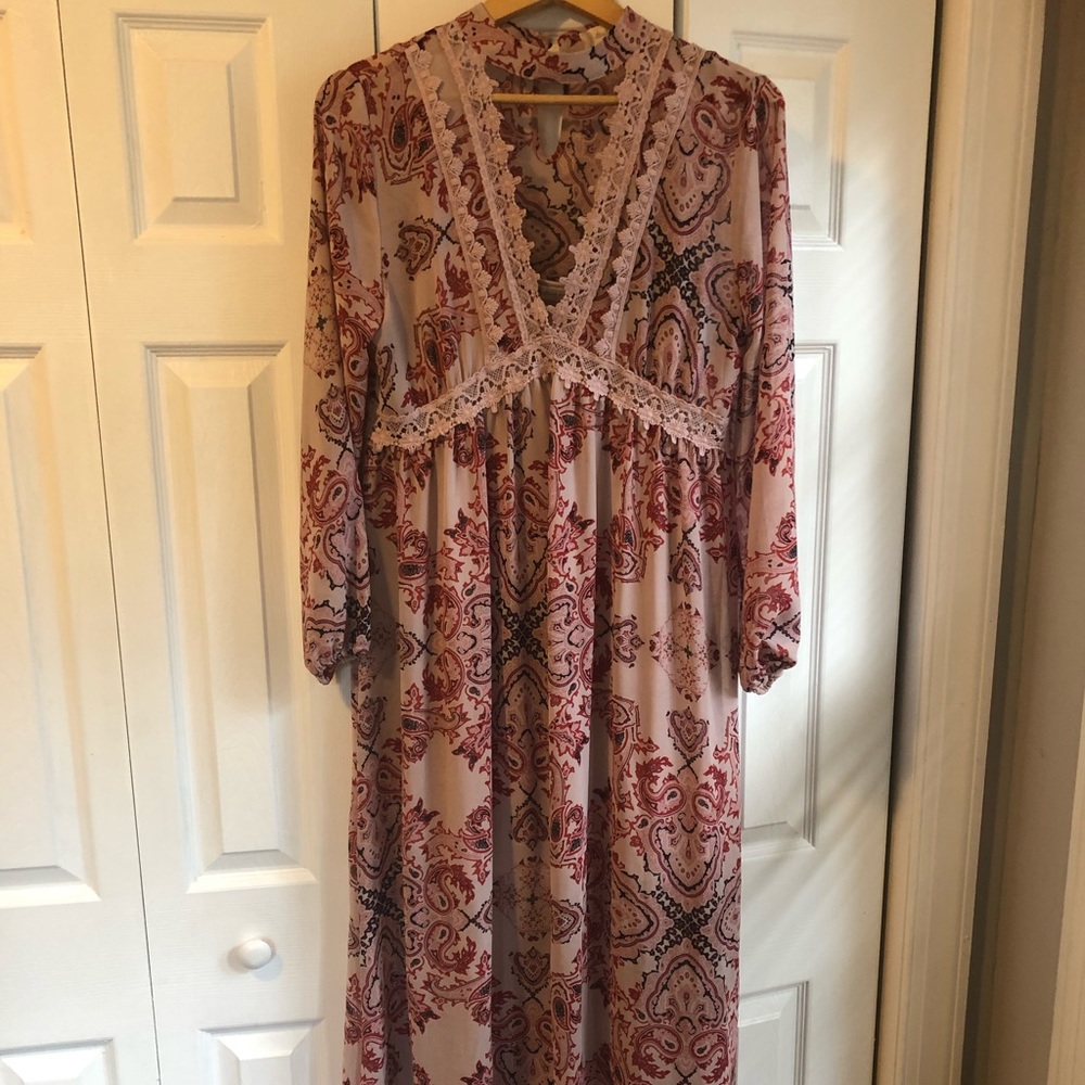Pink Paisley Maxi Dress